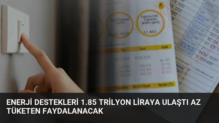 Enerji Destekleri 1.85 Trilyon Liraya Ulaştı Az Tüketen Faydalanacak