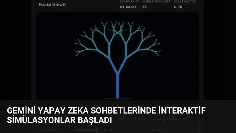 Gemini Yapay Zeka Sohbetlerinde İnteraktif Simülasyonlar Başladı