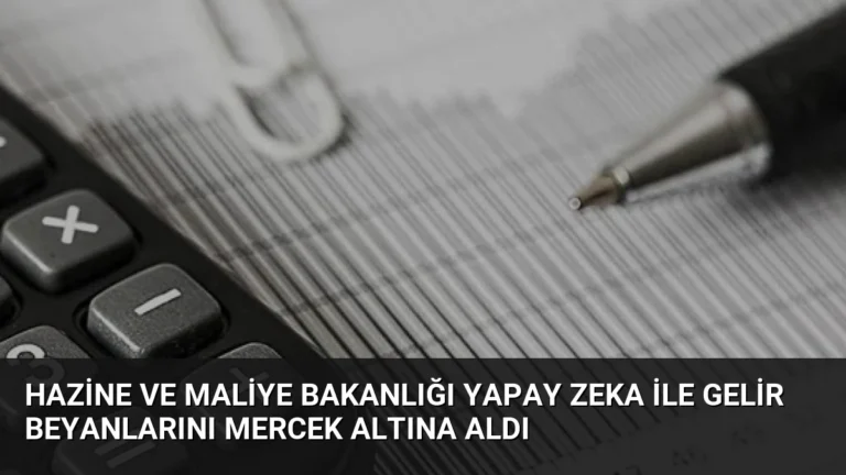Hazine ve Maliye Bakanlığı Yapay Zeka ile Gelir Beyanlarını Mercek Altına Aldı
