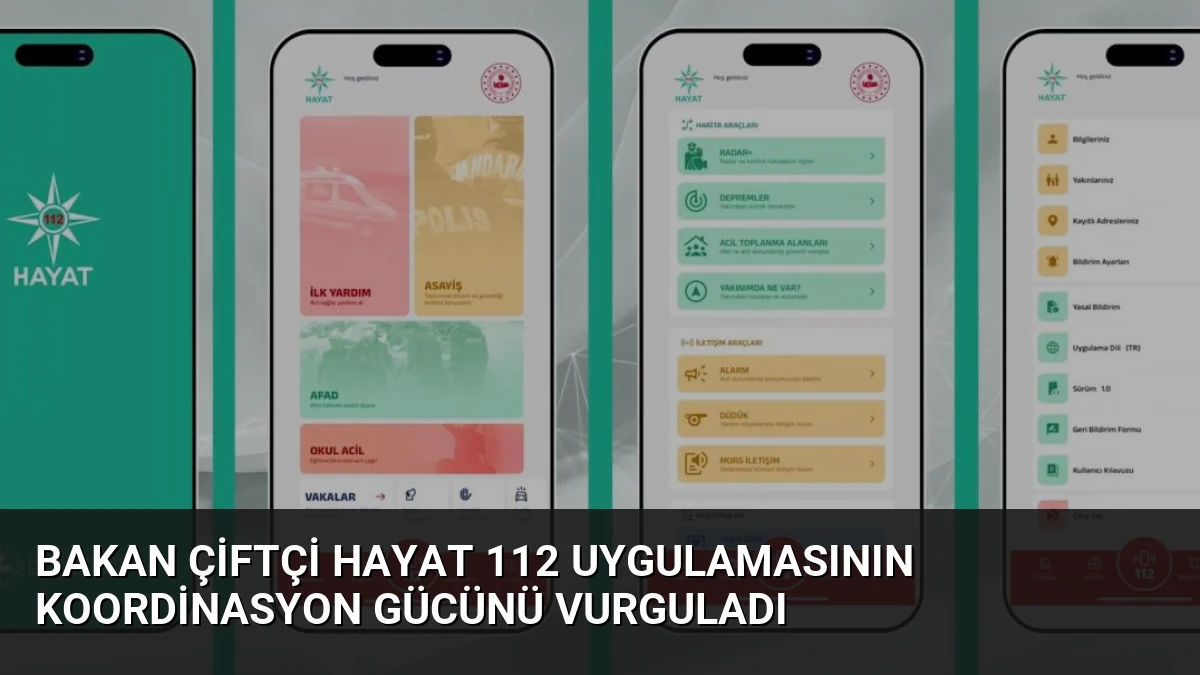 Bakan Çiftçi HAYAT 112 uygulamasının koordinasyon gücünü vurguladı