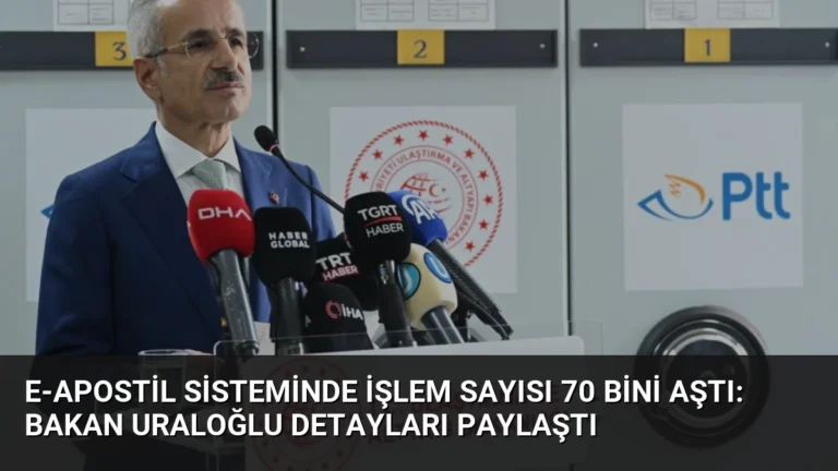 e-Apostil Sisteminde İşlem Sayısı 70 Bini Aştı: Bakan Uraloğlu Detayları Paylaştı