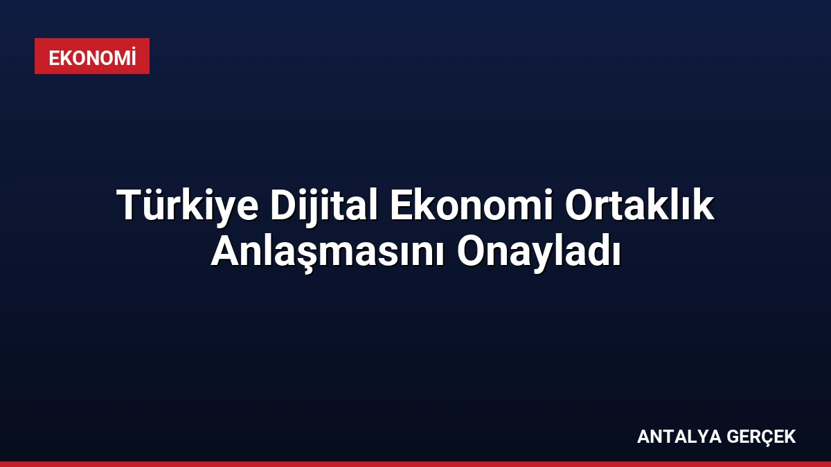 Türkiye Dijital Ekonomi Ortaklık Anlaşmasını Onayladı