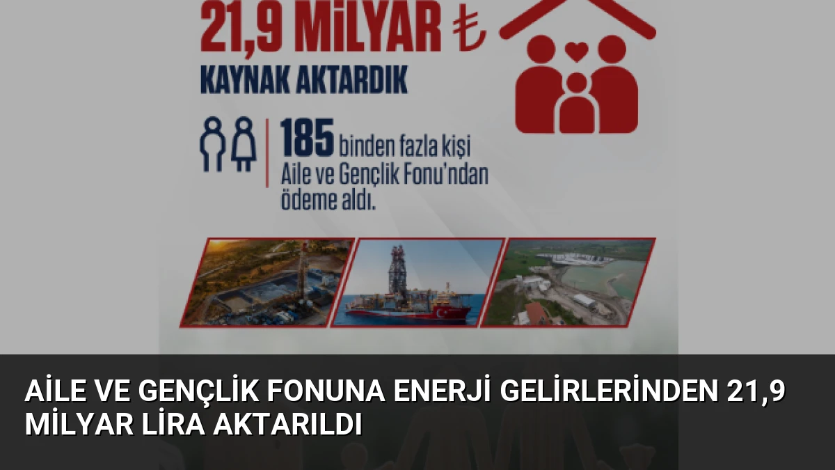 Aile ve Gençlik Fonuna Enerji Gelirlerinden 21,9 Milyar Lira Aktarıldı