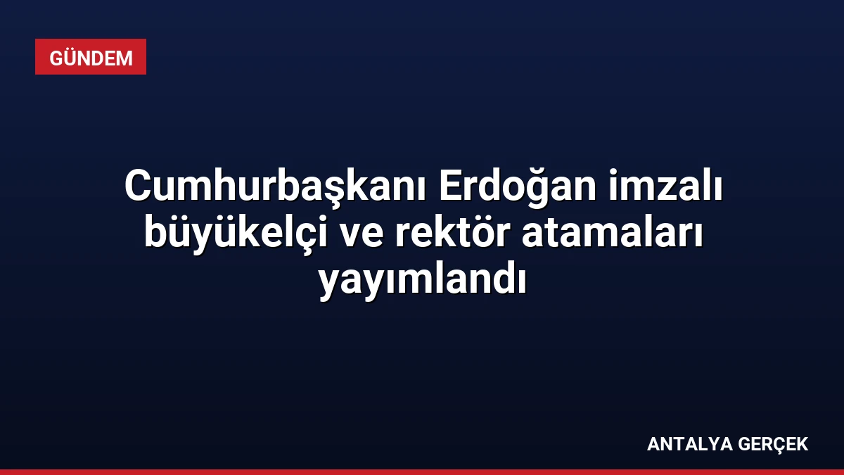 Cumhurbaşkanı Erdoğan imzalı büyükelçi ve rektör atamaları yayımlandı