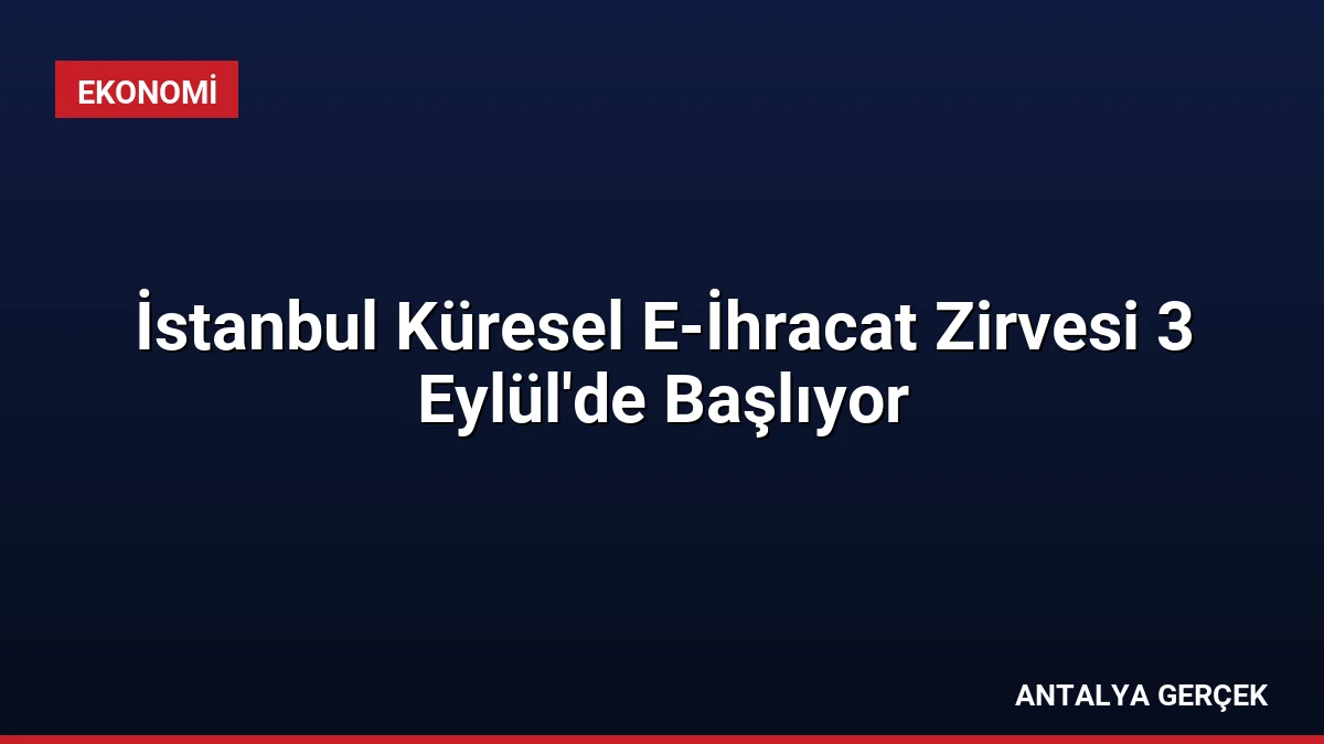 İstanbul Küresel E-İhracat Zirvesi 3 Eylül’de Başlıyor