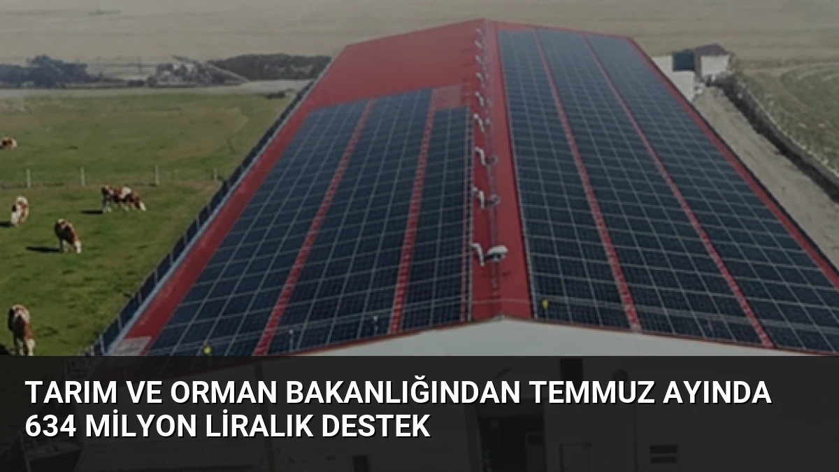 Tarım ve Orman Bakanlığından Temmuz Ayında 634 Milyon Liralık Destek