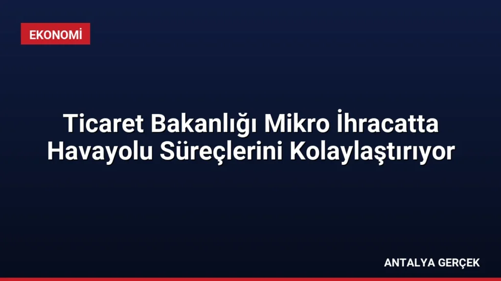 Ticaret Bakanlığı Mikro İhracatta Havayolu Süreçlerini Kolaylaştırıyor