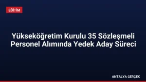 Yükseköğretim Kurulu 35 Sözleşmeli Personel Alımında Yedek Aday Süreci
