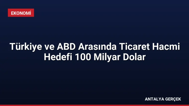 Türkiye ve ABD Arasında Ticaret Hacmi Hedefi 100 Milyar Dolar