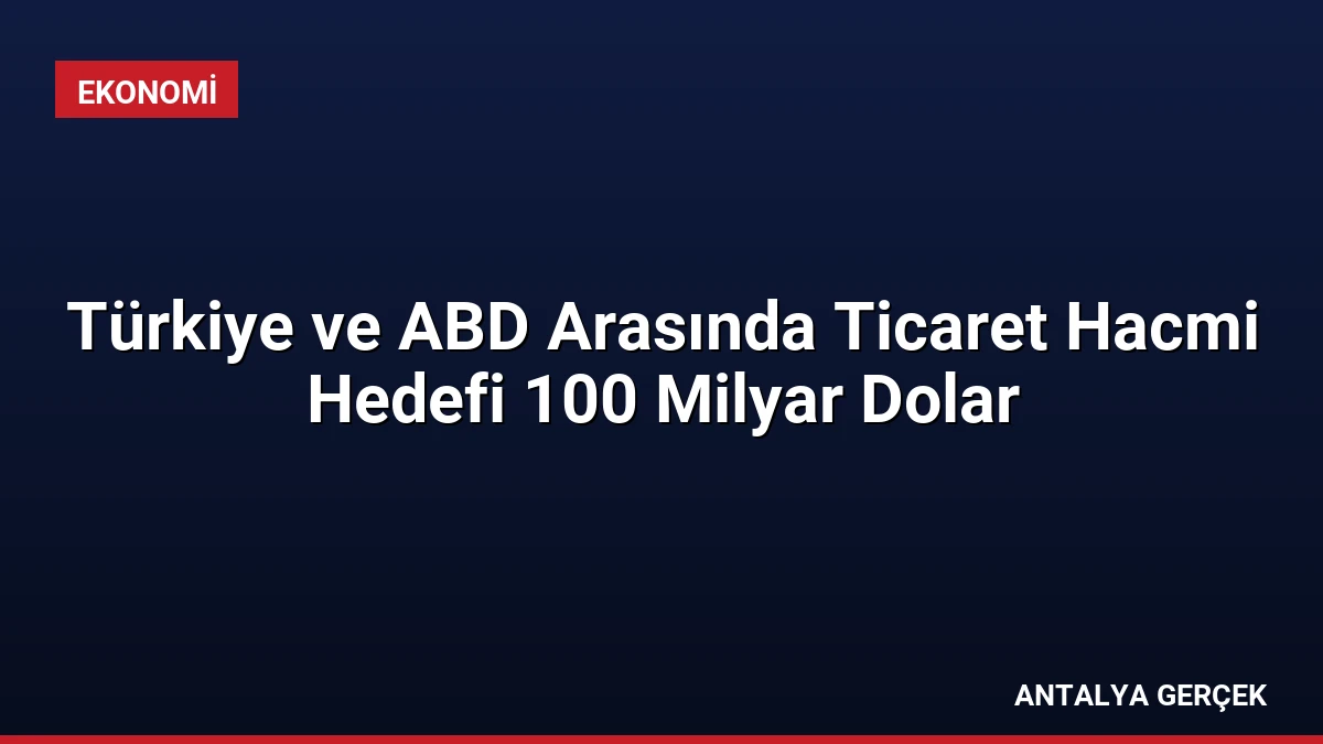 Türkiye ve ABD Arasında Ticaret Hacmi Hedefi 100 Milyar Dolar