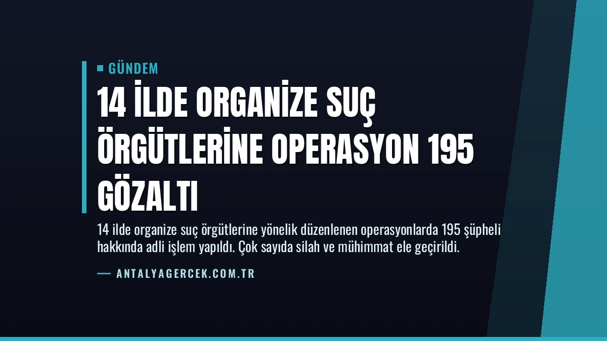 14 İlde Organize Suç Örgütlerine Operasyon 195 Gözaltı