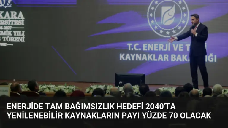 Enerjide Tam Bağımsızlık Hedefi 2040’ta Yenilenebilir Kaynakların Payı Yüzde 70 Olacak