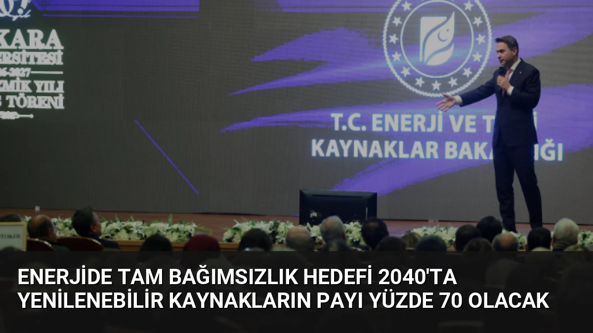 Enerjide Tam Bağımsızlık Hedefi 2040’ta Yenilenebilir Kaynakların Payı Yüzde 70 Olacak
