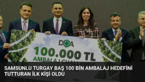 Samsunlu Turgay Baş 100 Bin Ambalaj Hedefini Tutturan İlk Kişi Oldu