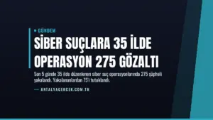 Siber Suçlara 35 İlde Operasyon 275 Gözaltı
