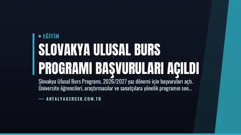 Slovakya Ulusal Burs Programı Başvuruları Açıldı